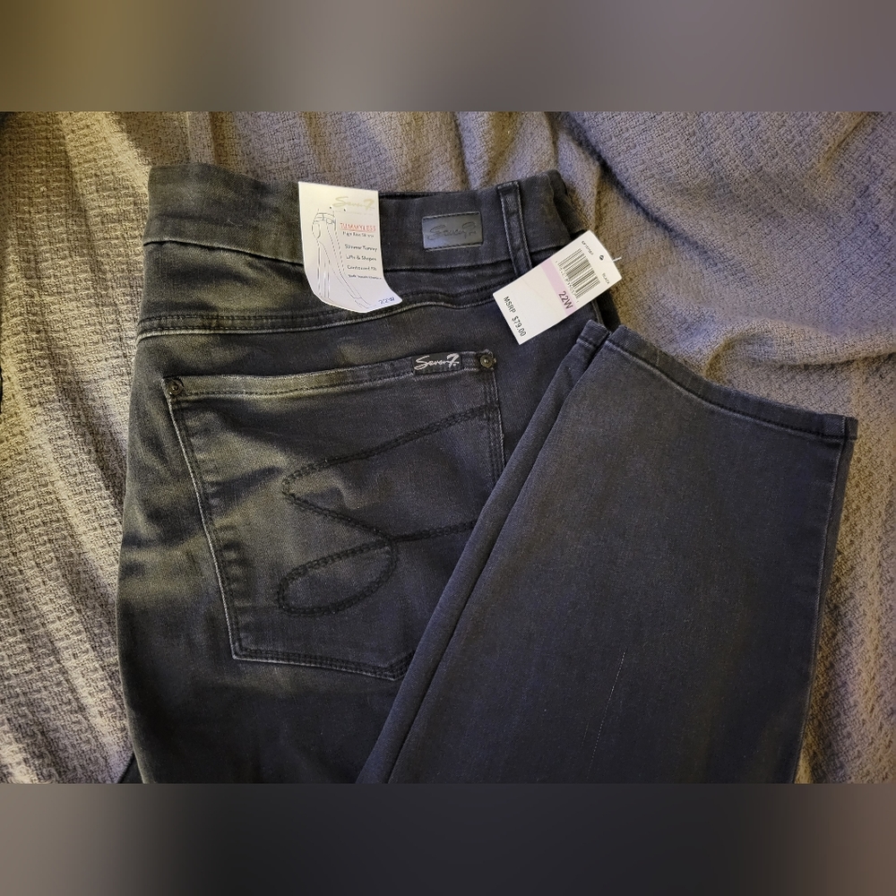 SEVEN7 BLACK WASH HIGH RISE SKINNY JEAN